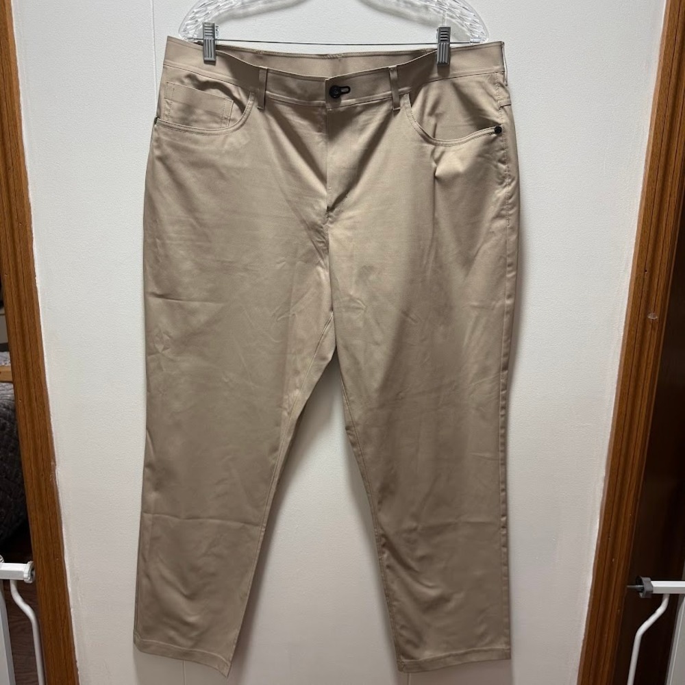 Public Rec Workday Pants Mens Khaki Tan Technical Five Pocket Trousers 100% Poly